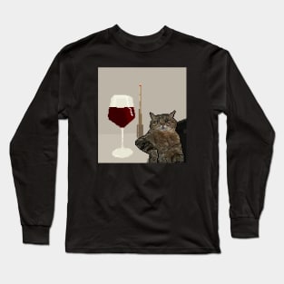 CAT MOOD - WINE pixelart Long Sleeve T-Shirt
